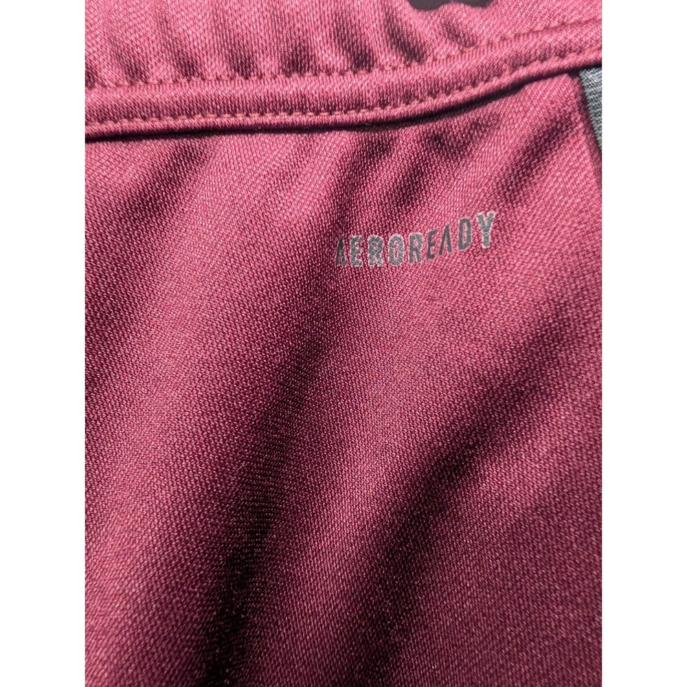 Adidas Track Pants Maroon AEROREADY Tapered Side Stripe HR7119 - Small - Picture 4 of 7